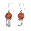 Original silver earrings with clear amber