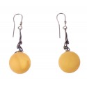 Silver earrings with yellow amber "Summer Sun"