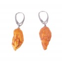 Amber - silver earrings "Drops"