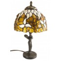 Lamp with a hood decorated with the natural Baltic amber