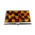 Business card holder with amber
