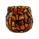 Natural amber decorated candlestick