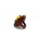 Light brown color ring with dark cognac-colored amber