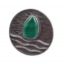 Unique silver ring with malachite