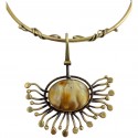 Brass necklace "The sun"