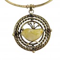 Brass necklace "Bright sun"