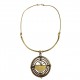 Brass necklace "Bright sun"