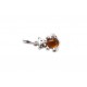 Silver-amber pendant "The Favourite Teddy"