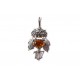 Silver-amber pendant "The Symbol of Wisdom"