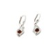 Silver earrings with cognac-colored amber eye
