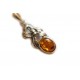 Silver pendant "Amber Cluster"