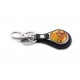 Leather keyring with amber