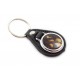 Leather keyring with amber