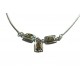 Silver necklace with green amber