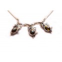 Amber-silver necklace "White Wine"