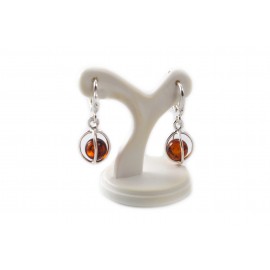 Silver earrings with amber "Protection"