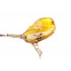 Golden necklace of amber and caoutchouc  