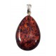 Silver pendant with cognac-amber 