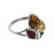 Silver-amber ring