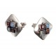 Silver square-shaped earrings