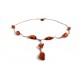 Silver necklace with cognac amber 