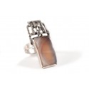 Silver ring with agate "Tenderness"