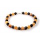 Black and transparent-yellow amber necklace
