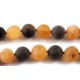Black and transparent-yellow amber necklace