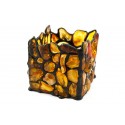Natural amber decorated candlestick