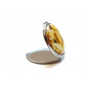 Hand mirror decorated with the Baltic amber