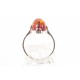 Silver ring with cognac amber