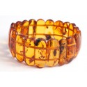 Crystal, light-cognac-color amber bracelet 