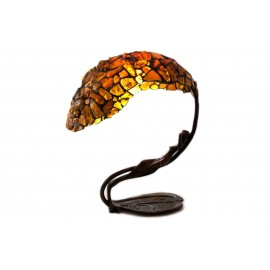 Lamp with a hood decorated with the natural Baltic amber