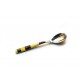 Dessert spoon decorated with amber