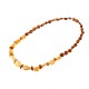 Necklace with yellow and cognac amber