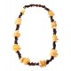 Stylized amber necklace.