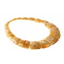 White-yellowish color amber necklace