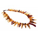 Unique necklace with amber and coral