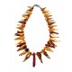 Unique necklace with amber and coral