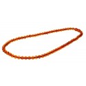 Transparent cognac-color amber beads