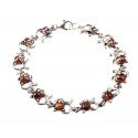 Amber-silver bracelet