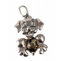 Silver-amber pendant "Dog"