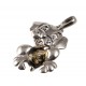 Silver-amber pendant "Dog"