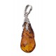 Silver-amber pendant "Feathers"