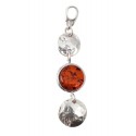 Silver pendant with amber "Contrasts"