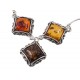 Silver necklace with amber