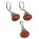 Silver-amber earrings "Security"