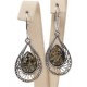Silver-amber earrings