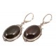 Silver earrings with dark amber