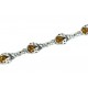 Silver-amber bracelet "Ladybirds"